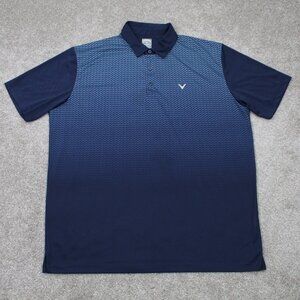 Callaway Opti-Dri Polo Shirt Adult XL Blue Golf Polyester Short Sleeve Pullover‎